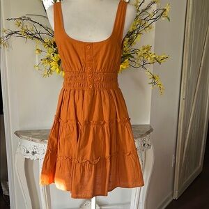 Orange Sleeveless Dress Urban Outfitters